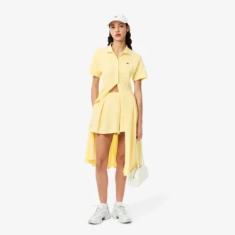 Abito polo svasato da donna in mini-piqué