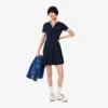 Abito skater da donna con collo Polo elasticizzato Abito skater da donna con collo Polo elasticizzato