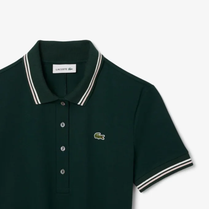 Abito skater da donna con collo Polo elasticizzato Abito skater da donna con collo Polo elasticizzato