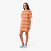 Abito T-shirt in maglia a rete a righe Abito T-shirt in maglia a rete a righe