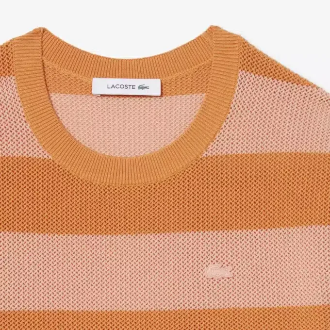 Abito T-shirt in maglia a rete a righe Abito T-shirt in maglia a rete a righe