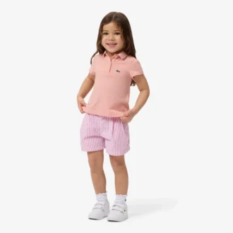 Bermuda a righe in tessuto Oxford elasticizzato
