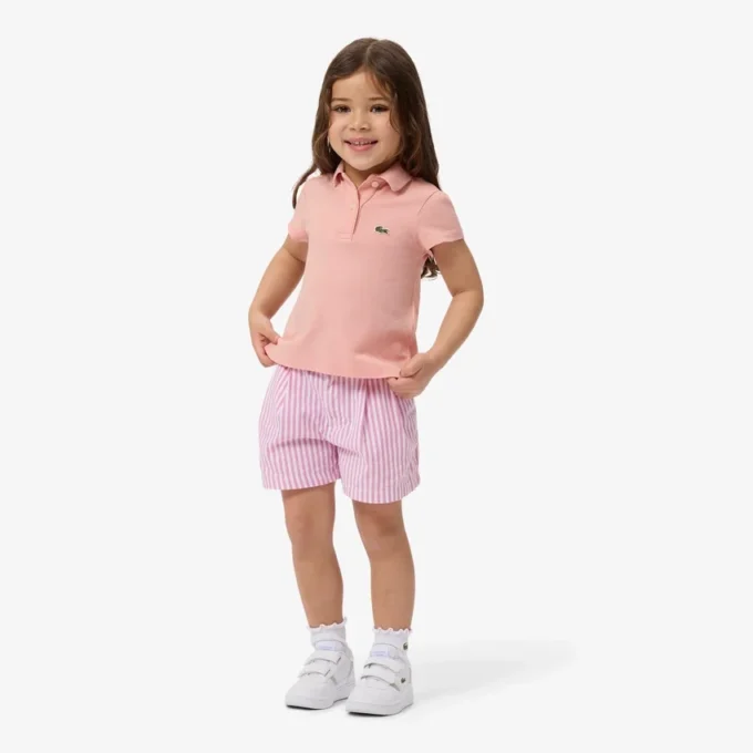 Bermuda a righe in tessuto Oxford elasticizzato Bermuda a righe in tessuto Oxford elasticizzato