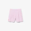 Bermuda a righe in tessuto Oxford elasticizzato Bermuda a righe in tessuto Oxford elasticizzato