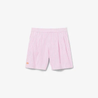 Bermuda a righe in tessuto Oxford elasticizzato