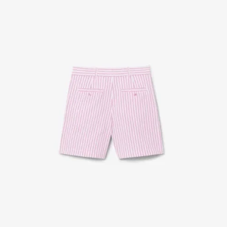 Bermuda a righe in tessuto Oxford elasticizzato