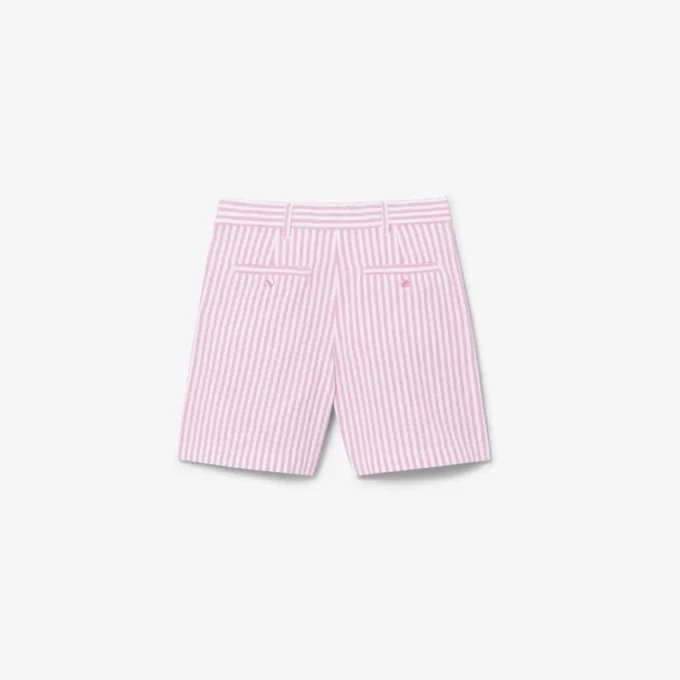Bermuda a righe in tessuto Oxford elasticizzato Bermuda a righe in tessuto Oxford elasticizzato