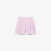 Bermuda a righe in tessuto Oxford elasticizzato Bermuda a righe in tessuto Oxford elasticizzato
