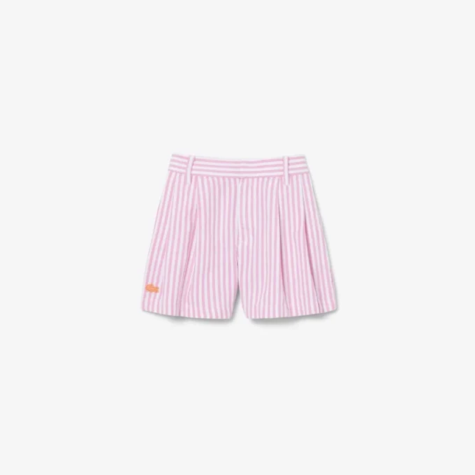 Bermuda a righe in tessuto Oxford elasticizzato Bermuda a righe in tessuto Oxford elasticizzato