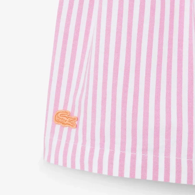 Bermuda a righe in tessuto Oxford elasticizzato Bermuda a righe in tessuto Oxford elasticizzato
