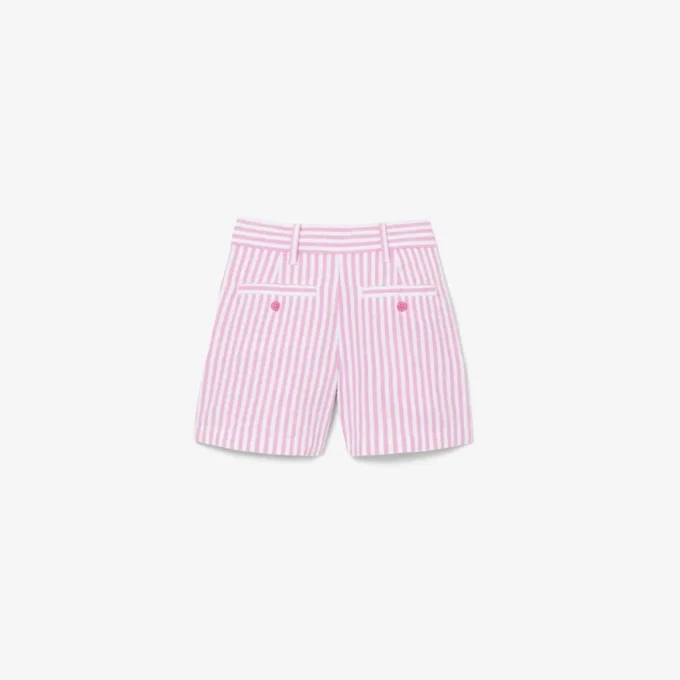Bermuda a righe in tessuto Oxford elasticizzato Bermuda a righe in tessuto Oxford elasticizzato