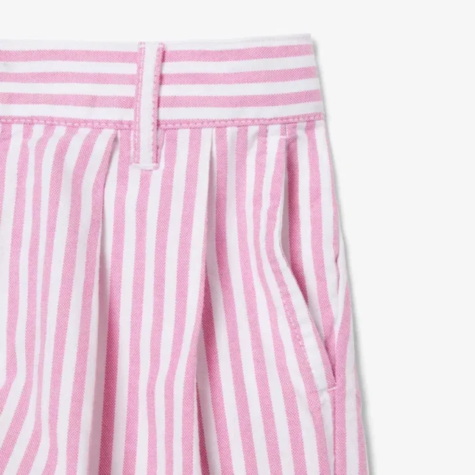 Bermuda a righe in tessuto Oxford elasticizzato Bermuda a righe in tessuto Oxford elasticizzato