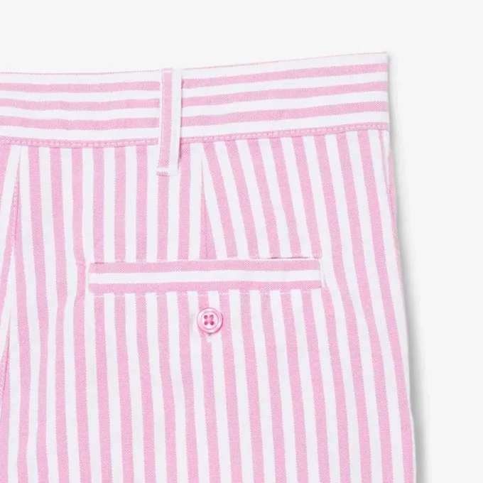 Bermuda a righe in tessuto Oxford elasticizzato Bermuda a righe in tessuto Oxford elasticizzato