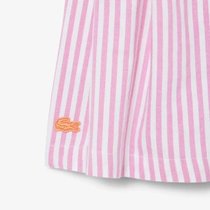 Bermuda a righe in tessuto Oxford elasticizzato Bermuda a righe in tessuto Oxford elasticizzato