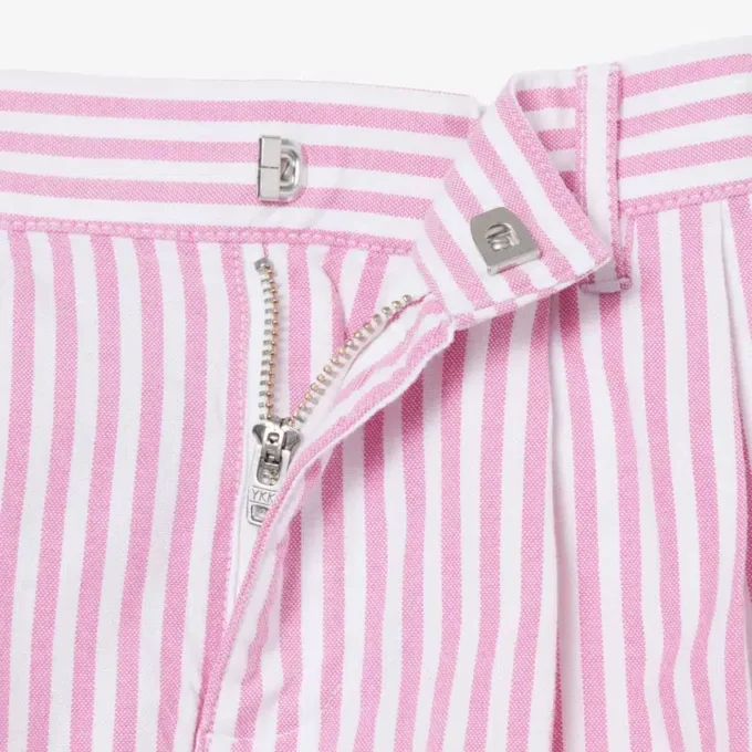 Bermuda a righe in tessuto Oxford elasticizzato Bermuda a righe in tessuto Oxford elasticizzato