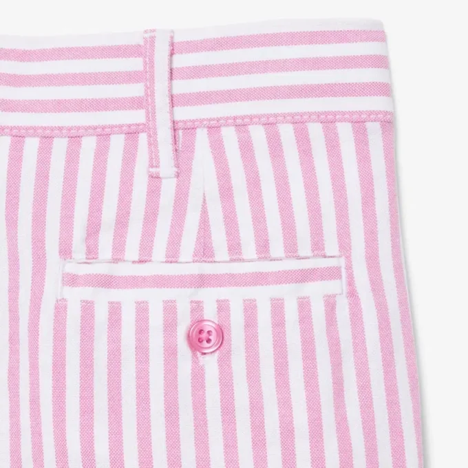 Bermuda a righe in tessuto Oxford elasticizzato Bermuda a righe in tessuto Oxford elasticizzato
