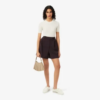 Bermuda oversize in The Blend di lana con pieghe