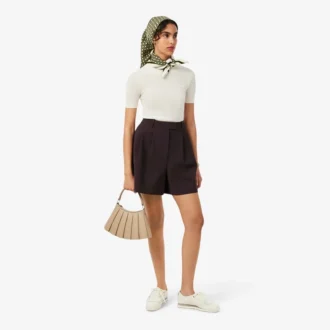 Bermuda oversize in The Blend di lana con pieghe