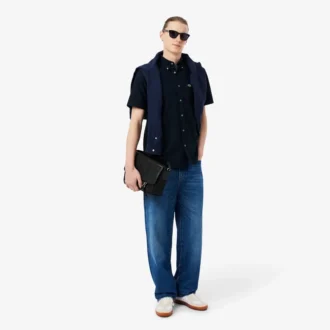 Borsa a tracolla classica con patta Lacoste