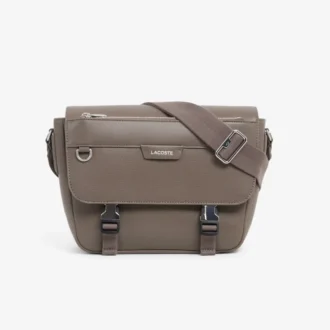 Borsa a tracolla in pelle con chiusura a patta Ossian