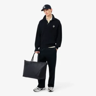 Borsa da weekend in pelle martellata Lacoste Club