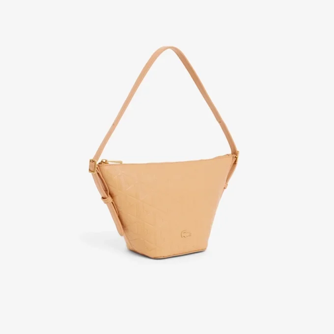 Borsa Hobo piccola in pelle goffrata Maheki