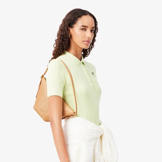 Borsa Hobo piccola in pelle goffrata Maheki