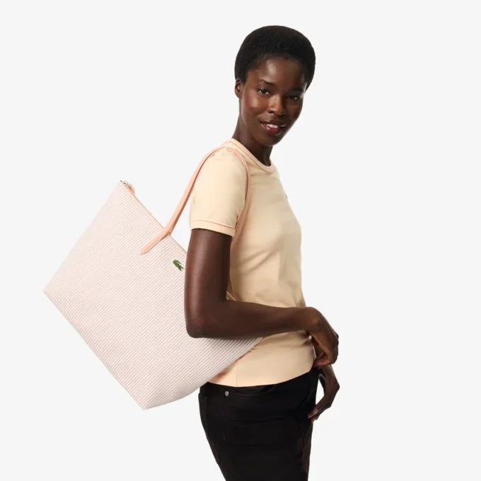 Borsa tote grande a righe L.12.12 Concept Borsa tote grande a righe L.12.12 Concept