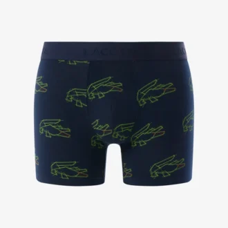 Boxer da uomo in cotone elasticizzato con stampa coccodrillo