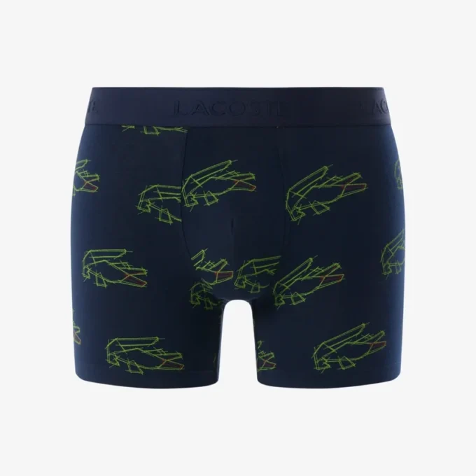Boxer da uomo in cotone elasticizzato con stampa coccodrillo Boxer da uomo in cotone elasticizzato con stampa coccodrillo