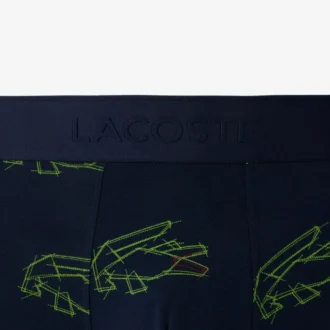 Boxer da uomo in cotone elasticizzato con stampa coccodrillo