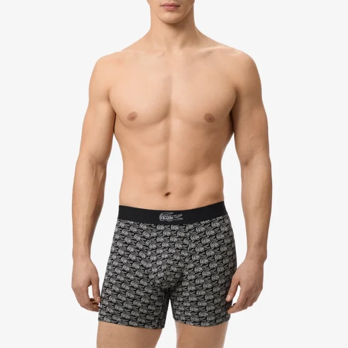 Boxer da uomo in cotone elasticizzato stampato Boxer da uomo in cotone elasticizzato stampato