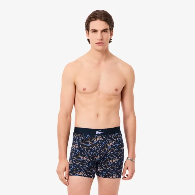 Boxer da uomo in cotone elasticizzato stampato Boxer da uomo in cotone elasticizzato stampato