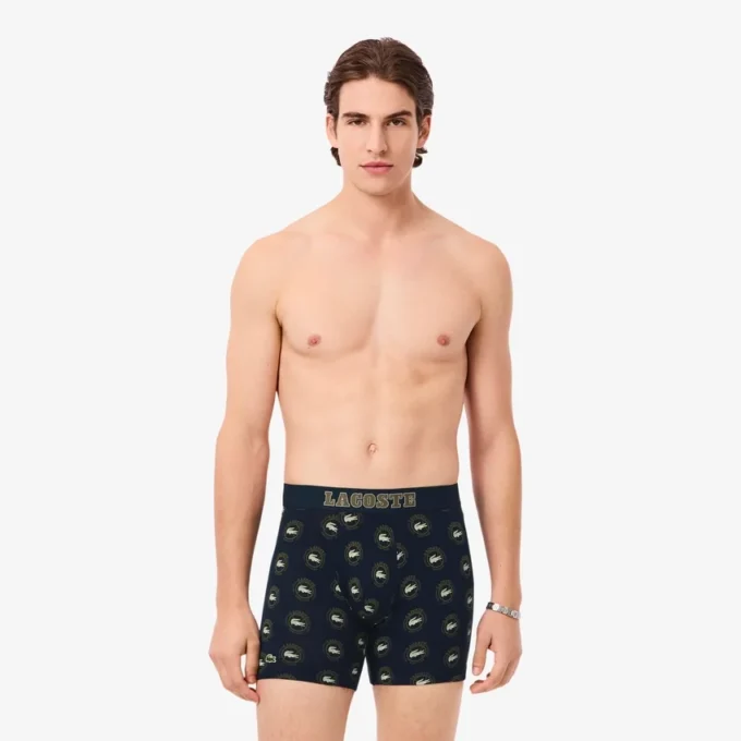 Boxer da uomo in cotone elasticizzato stampato Boxer da uomo in cotone elasticizzato stampato