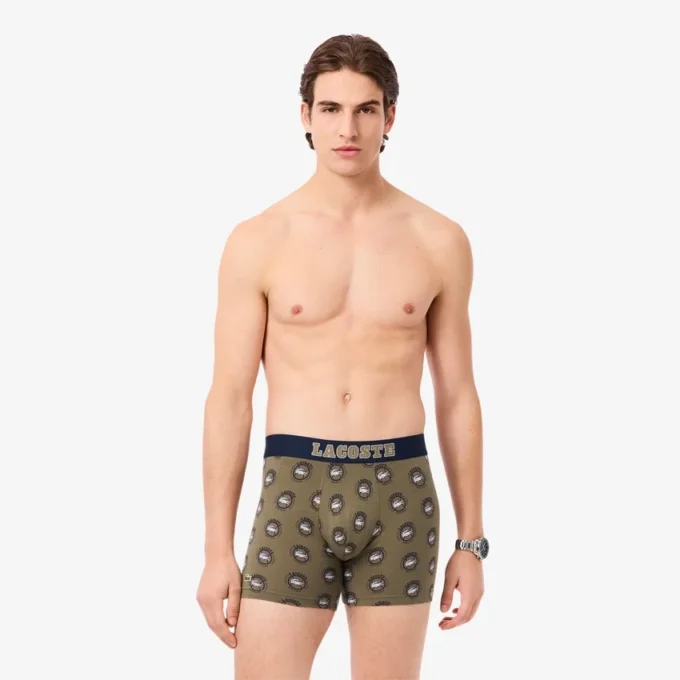 Boxer da uomo in cotone elasticizzato stampato Boxer da uomo in cotone elasticizzato stampato