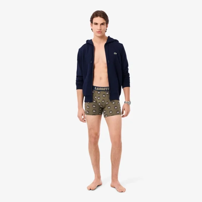 Boxer da uomo in cotone elasticizzato stampato Boxer da uomo in cotone elasticizzato stampato