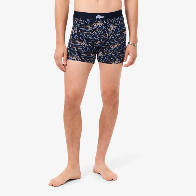 Boxer da uomo in cotone elasticizzato stampato Boxer da uomo in cotone elasticizzato stampato
