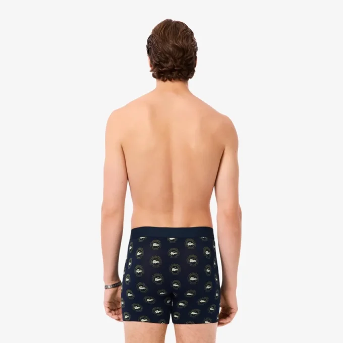 Boxer da uomo in cotone elasticizzato stampato Boxer da uomo in cotone elasticizzato stampato