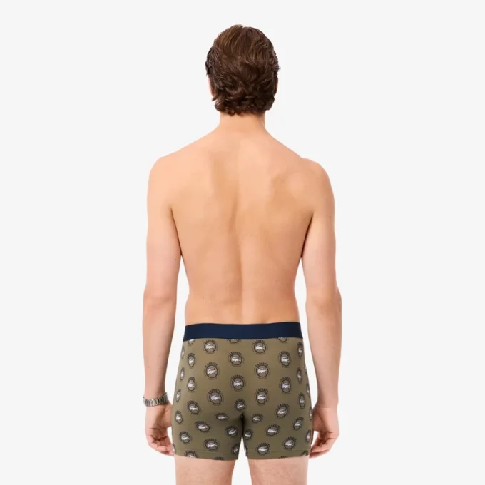 Boxer da uomo in cotone elasticizzato stampato Boxer da uomo in cotone elasticizzato stampato