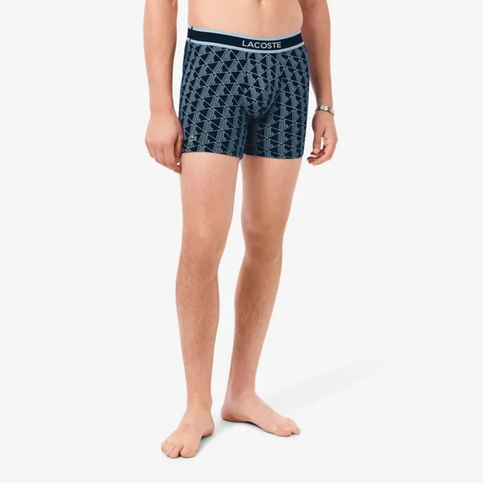 Boxer da uomo in jersey di cotone elasticizzato con monogramma Boxer da uomo in jersey di cotone elasticizzato con monogramma