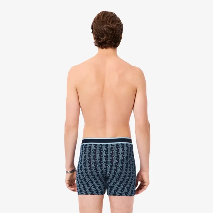 Boxer da uomo in jersey di cotone elasticizzato con monogramma Boxer da uomo in jersey di cotone elasticizzato con monogramma