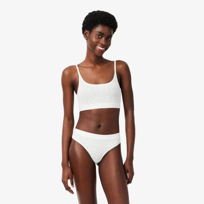 Bralette con logo in punto di rete Bralette con logo in punto di rete
