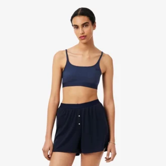 Bralette con logo in punto di rete