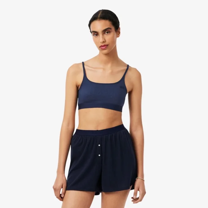 Bralette con logo in punto di rete Bralette con logo in punto di rete