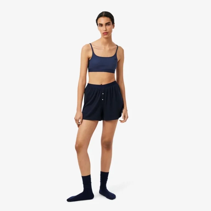Bralette con logo in punto di rete Bralette con logo in punto di rete