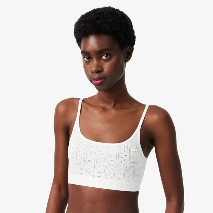 Bralette con logo in punto di rete Bralette con logo in punto di rete