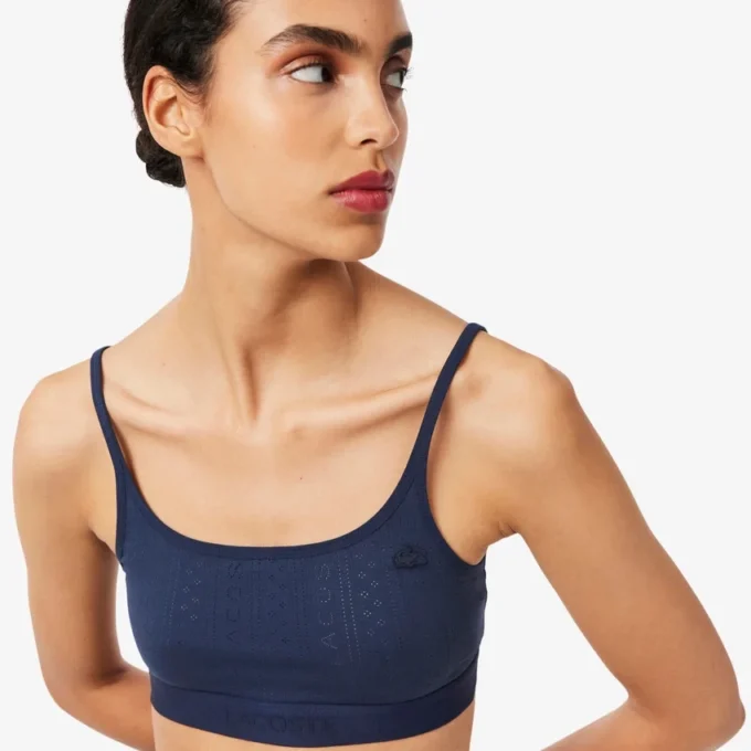 Bralette con logo in punto di rete Bralette con logo in punto di rete