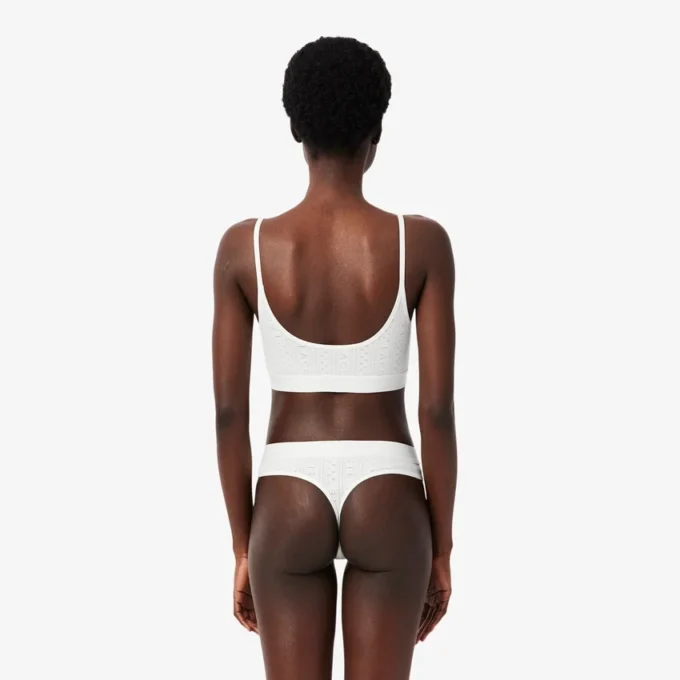 Bralette con logo in punto di rete Bralette con logo in punto di rete