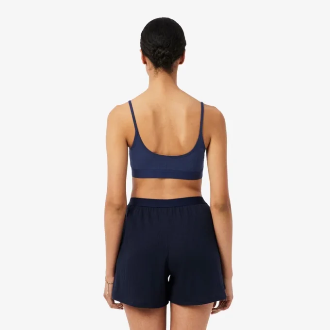 Bralette con logo in punto di rete Bralette con logo in punto di rete