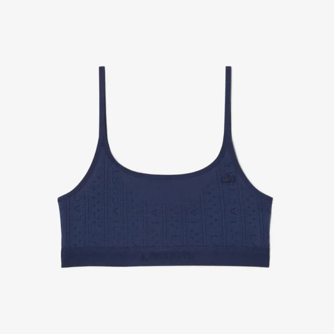 Bralette con logo in punto di rete Bralette con logo in punto di rete